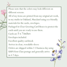 Load image into Gallery viewer, Greeting Card, Native Flower Bouque5 x7 Personalized native flowers with envelopes, FREE SHIPPING