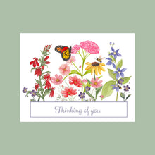 Load image into Gallery viewer, Note Cards, Native Summer Flower Bouquet Personalized Band 4.25" x 5.5" with envelopes.