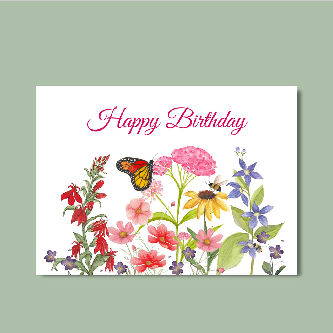 Note Cards, Native Summer Flower Bouquet Personalized  4.25