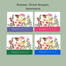 Load image into Gallery viewer, Assortment Note Cards, Native Summer Flower Bouquet Band,  Personalized  4.25&quot; x 5.5&quot; with envelopes.

