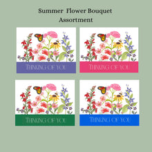 Load image into Gallery viewer, Assortment Note Cards, Native Summer Flower Bouquet Band, Personalized 4.25" x 5.5" with envelopes.