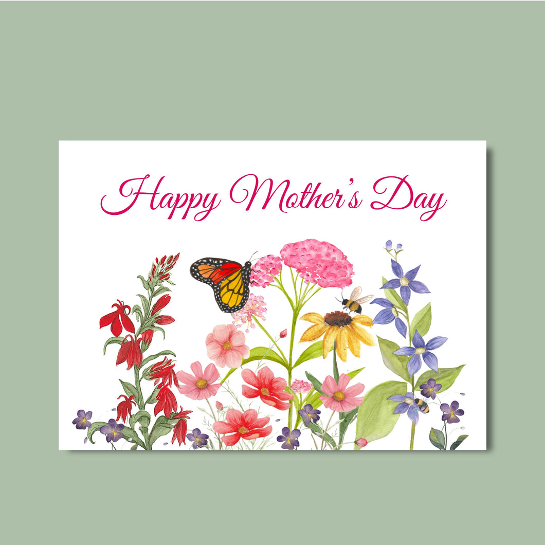 Mother's Day Card, Native Summer Flower Bouque5 x7 Personalized native flowers with envelopes, FREE SHIPPING