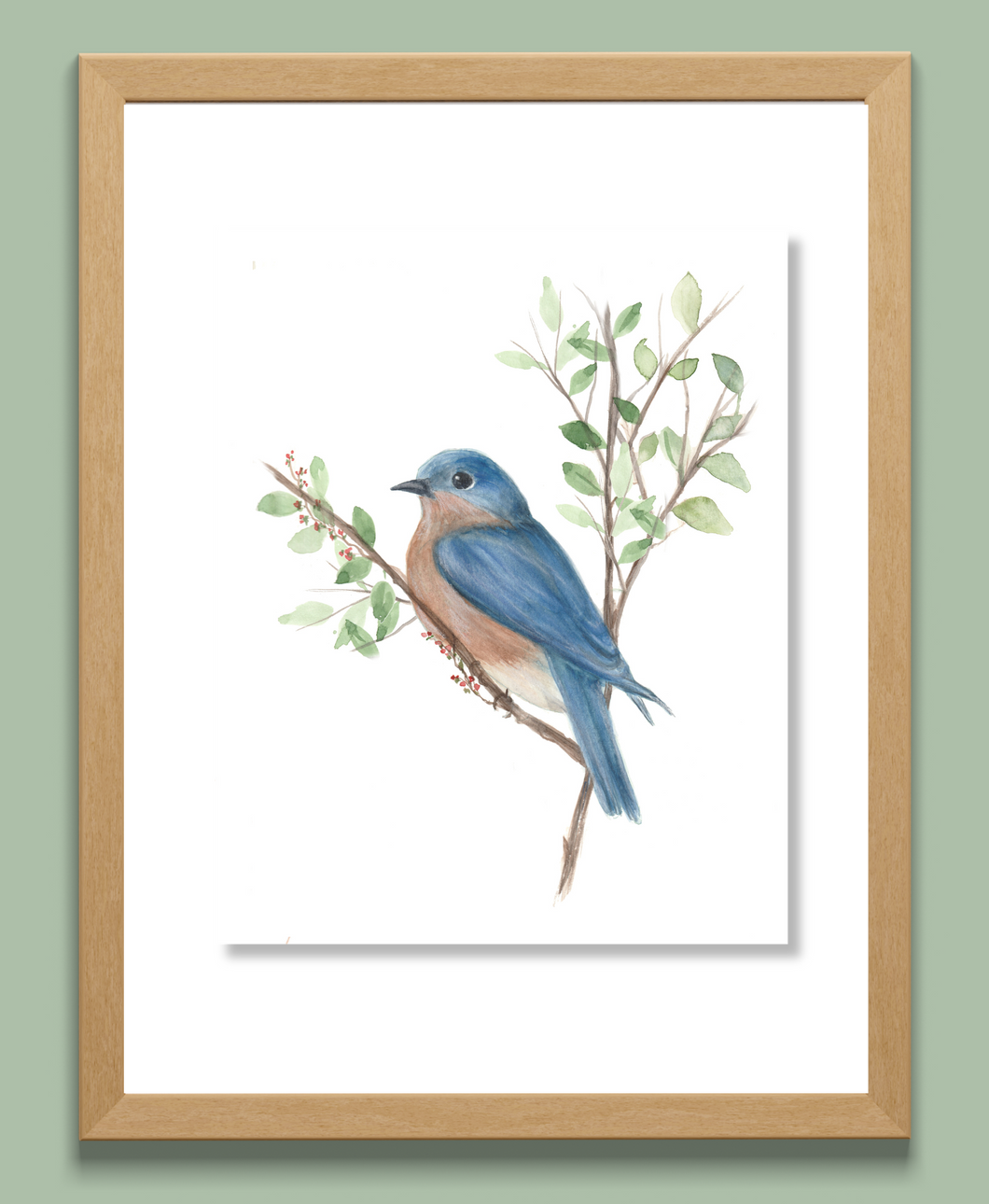 Blue Bird 24 Watercolor Print