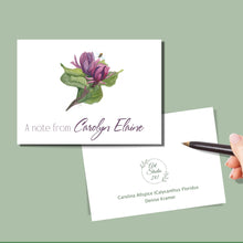 Load image into Gallery viewer, Carolina Allspice-Calycanthus floridus, Note Cards, Personalized 4.25&quot; x 5.5&quot; with envelopes
