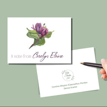 Load image into Gallery viewer, Carolina Allspice-Calycanthus floridus, Note Cards, Personalized 4.25" x 5.5" with envelopes