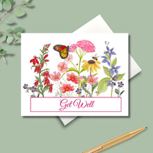 Load image into Gallery viewer, Note Cards, Native Summer Flower Bouquet Personalized Band 4.25" x 5.5" with envelopes.