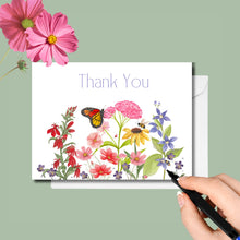 Load image into Gallery viewer, Note Cards, Native Summer Flower Bouquet Personalized 4.25" x 5.5" with envelopes.