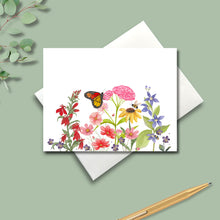 Load image into Gallery viewer, Note Cards, Native Summer Flower Bouquet, 4.25&quot; x 5.5&quot; with envelopes.
