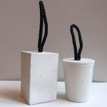 Load image into Gallery viewer, Concrete Door Stop, White with Black Handle