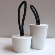Load image into Gallery viewer, Concrete Door Stop, White with Black Handle