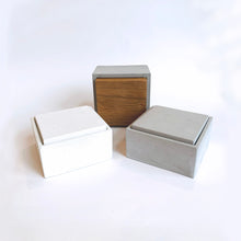 Load image into Gallery viewer, Concrete Box with Concrete or Cherry Wood Lid