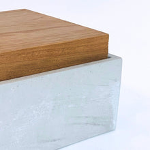 Load image into Gallery viewer, Concrete Box with Concrete or Cherry Wood Lid