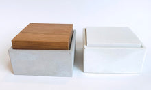 Load image into Gallery viewer, Concrete Box with Concrete or Cherry Wood Lid