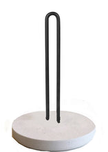 Load image into Gallery viewer, Paper Towel Holder with Concrete Base and Black pedestal