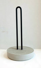 Load image into Gallery viewer, Paper Towel Holder with Concrete Base and Black pedestal
