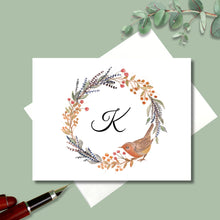 Load image into Gallery viewer, Note Cards, Fall Wreath with Wren