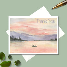 Load image into Gallery viewer, Note Cards, Mountain Lake 2 with Personalized Option