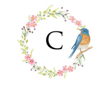 Load image into Gallery viewer, Personalized Note Cards, Spring Wreath with Blue Bird