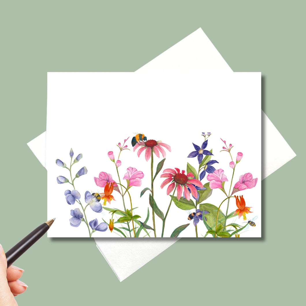 Note Cards, Native Flowers Field, 4.25