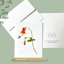 Load image into Gallery viewer, Columbine Native Flower Watercolor Note Cards