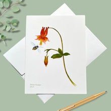 Load image into Gallery viewer, Columbine Native Flower Watercolor Note Cards
