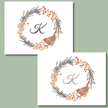 Load image into Gallery viewer, Note Cards, Fall Wreath with Wren