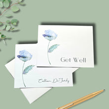 Load image into Gallery viewer, Note Cards, Personalized Abstract Poppy, 4.25" x 5.5" with envelopes