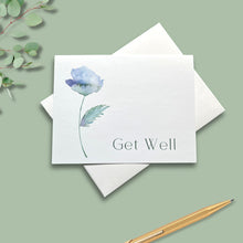 Load image into Gallery viewer, Note Cards, Personalized Abstract Poppy, 4.25" x 5.5" with envelopes