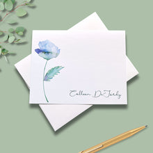 Load image into Gallery viewer, Note Cards, Personalized Abstract Poppy, 4.25" x 5.5" with envelopes