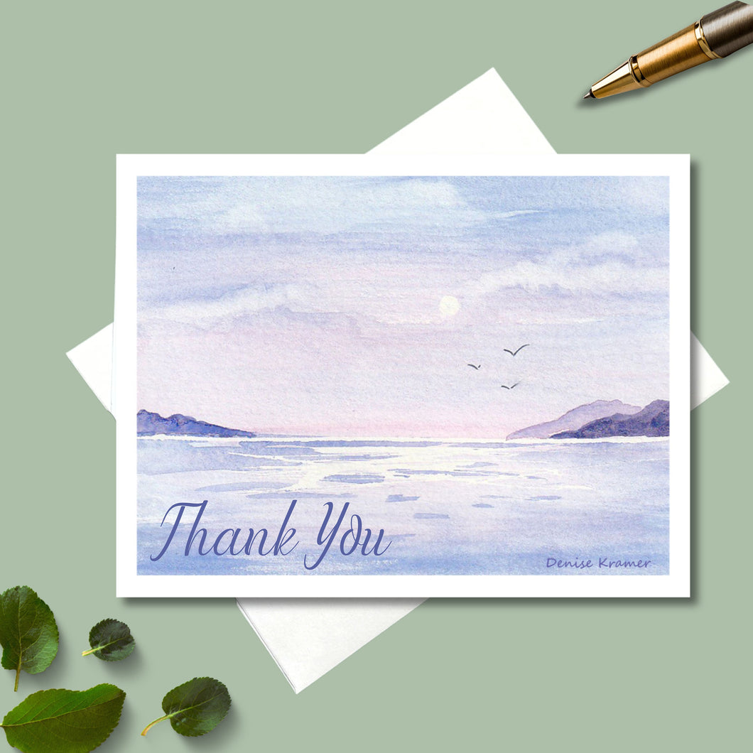 Note Cards, Calm Ocean with Personalized Option