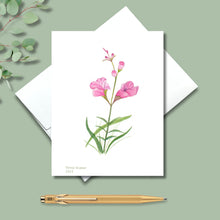 Load image into Gallery viewer, Purple False Fox Glove, Native Flower Watercolor Note Cards

