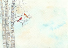 Load image into Gallery viewer, Christmas Cards, Birch Trees, Personalized Cards, 4.25" x 5.5" with envelopes