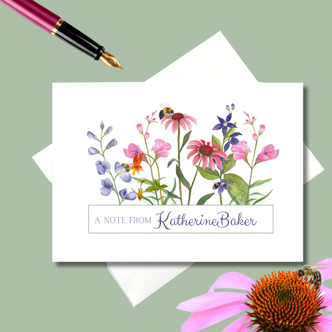 Greeting Card, 7x5 Personalized native flowers with envelopes, FREE SHIPPING
