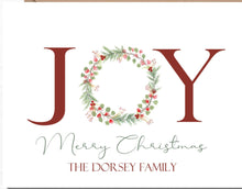 Load image into Gallery viewer, Joy and Merry Christmas Cards, Personalized Cards, 4.25&quot; x 5.5&quot; with envelopes.
