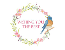 Load image into Gallery viewer, Note Cards, Spring Wreath with Blue Bird Note Card Set 4.25 x 5.5