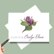 Load image into Gallery viewer, Carolina Allspice-Calycanthus floridus, Note Cards, Personalized 4.25" x 5.5" with envelopes