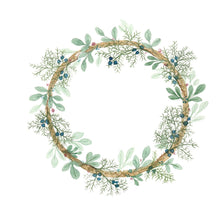 Load image into Gallery viewer, Sage, Cedar, Sweet Grass Wreath, Watercolor Note Card Set