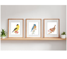 Load image into Gallery viewer, Yellow Finch Watercolor Print. Wall Art Print
