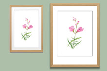 Load image into Gallery viewer, Purple False Foxglove Watercolor Print. Wall Art Print