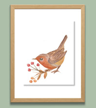 Load image into Gallery viewer, Wren Watercolor Print. Wall Art Print
