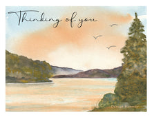 Load image into Gallery viewer, Note Cards, Lake with Pines with Personalized Option