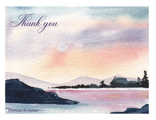 Load image into Gallery viewer, Note Cards, Mountain Lake 3 with Personalized Option