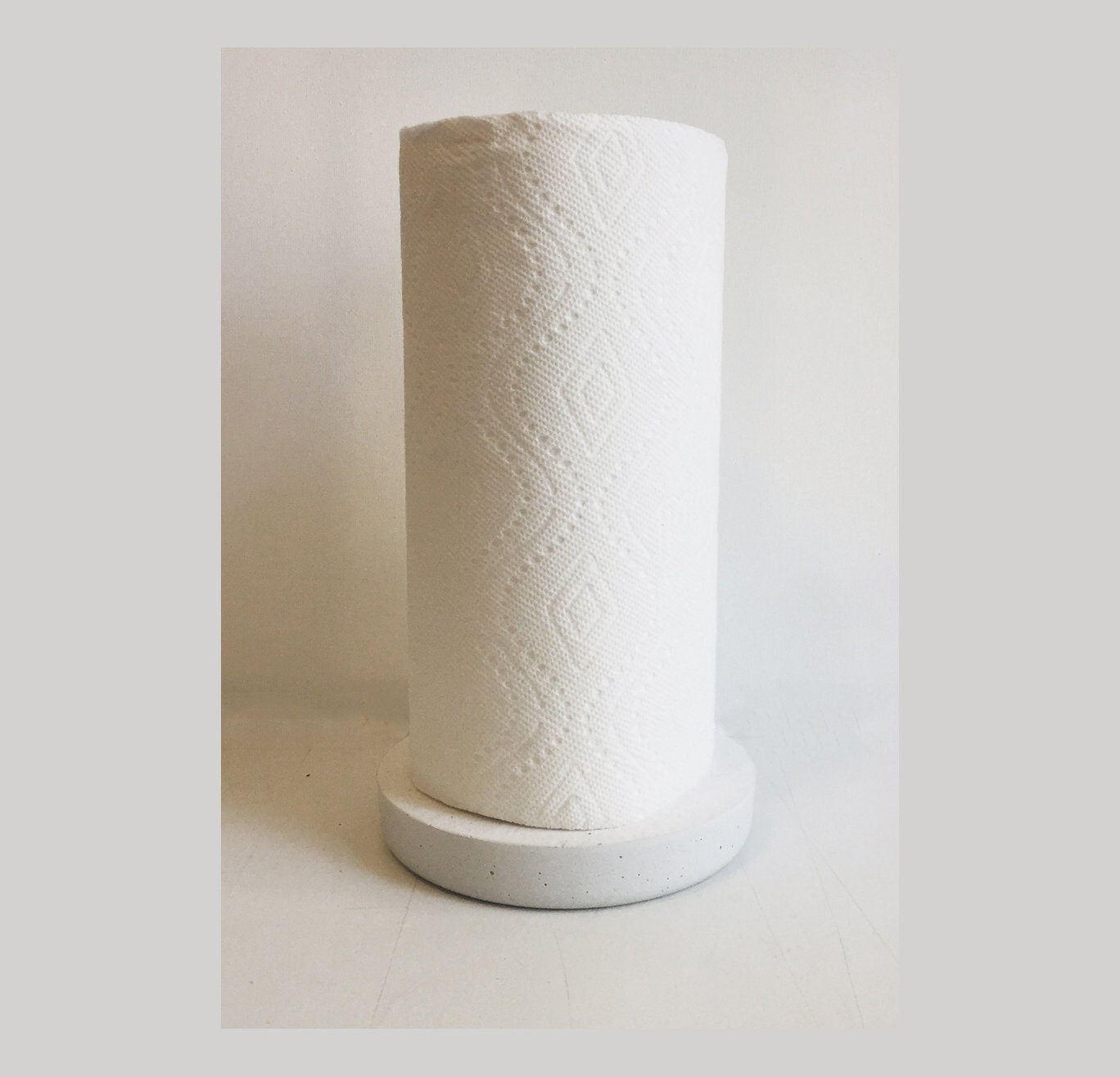 Paper Towel Holders White Terrazzo w/ A Walnut Rod