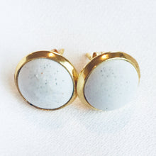 Load image into Gallery viewer, Concrete Stud Earrings, 10mm Stud Concrete Gold Plated Earrings
