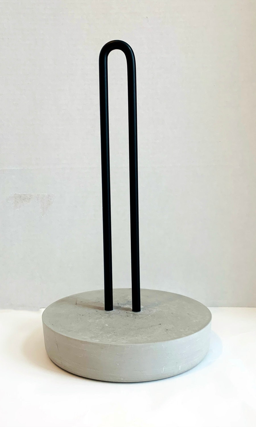 Paper Towel Holder with Concrete Base and Black pedestal