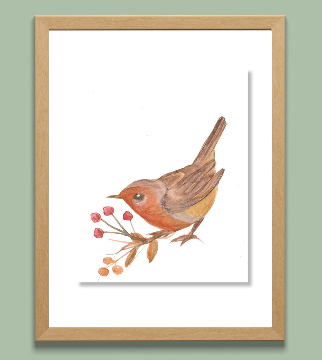 Wren Watercolor Print. Wall Art Print